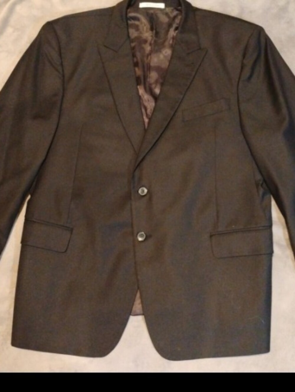 Joseph Abboud Men's Black Wool Suit Jacket Blazer 48R Guabello Super 150's USA
